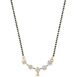 Efulgenz Indian Bollywood Traditional American Diamond CZ Mangalsutra Pendant Necklace Jewelry for Women