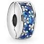 Pandora Jewelry Blue Pave Clip Crystal and Cubic Zirconia Charm in Sterling Silver