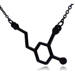 Clayton Jewelry Labs Dopamine Neurotransmitter Molecule Stainless Steel Necklace