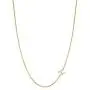 Hidepoo Sideways Initial Necklace for Women, 14k Gold Plated Dainty Cubic Zirconia Sideways Alphabet 26 A-Z Letter Necklace, Personalized Tiny Monogram Initial Necklace Gifts for Women Girls