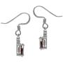 Silvershake 1.82ct. Petite Oval Shape 7x5mm Natural Garnet 925 Sterling Silver Victorian Style Dangle Hook Earrings