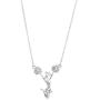 Silver Plated Crystal Cheerleader Charm Necklace