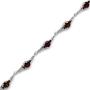 Silvershake 4.97ct. Natural Garnet White Gold Plated 925 Sterling Silver 7 to 8.5 Inch Adjustable Bracelet