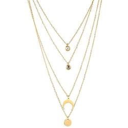 WangGao Layered Choker Necklaces Stainless Steel Handmade 4 Layer Multilayer Chain Necklaces Set for Women Girls