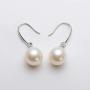 Pearl Dangle Drop Earrings Genuine Freshwater Cultured White Pearl Fishhook Earrings 925 Sterling Silver Jewelry Gift for Women Girls