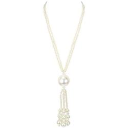 KOSMOS-LI Faux Pearl Strands Necklace for Women Colored Costume Statement Jewelry