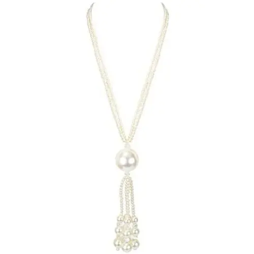 KOSMOS-LI Faux Pearl Strands Necklace for Women Colored Costume Statement Jewelry KOSMOS-LI Faux Pearl Strands Necklace for Women Colored Costume Statement Jewelry
