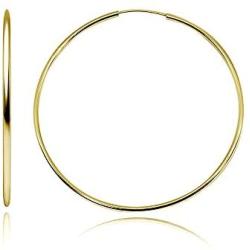 Sterling Silver Endless 2mm High Polished Round Lightweight Unisex Hoop Earrings
