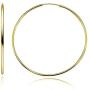 Sterling Silver Endless 2mm High Polished Round Lightweight Unisex Hoop Earrings