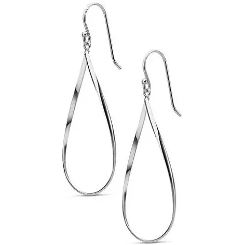 Highstreet Sterling Silver plated teardrop earrings for women |unique and trendy design| Easy to wear| Hypoallergenic Highstreet Sterling Silver plated teardrop earrings for women |unique and trendy design| Easy to wear| Hypoallergenic