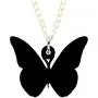 WEVENI Acrylic Blue Morpho Butterfly Necklace Insect Pendant Spring Summer Jewelry Novelty Gifts for Women Girls Ladies