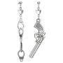 Infinity Love Heart Dangle Drop Earrings Asymmetry Double Heart Cool Pistol Handcuffs Earrings Stud for Couple Women Girls