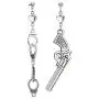 Infinity Love Heart Dangle Drop Earrings Asymmetry Double Heart Cool Pistol Handcuffs Earrings Stud for Couple Women Girls
