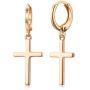 Small Hoop Earrings 14k Gold Plated Huggie Hoop Earrings with Dainty Dangling Cross for women Hypoallergenic Jewelry Gift