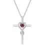 FANCIME Cross Necklace for Women Sterling Silver Birthstone Necklace Infinity Cross Crucifix Heart Necklace Pendant Birthstone Jewelry Gifts for Mom Birthday Gifts for Women Girls 16''+2''