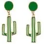 YUNXI Unique Women Cute Fun Earrings Enamel Cactus Earrings Sweet Fresh Exaggerated Green blue Plant Ladies drop Earrings for women girls potted earring