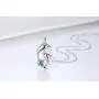 Dolphin Necklace 925 Sterling Silver Dolphin Jewelry with Blue Heart Shaped Crystals Circle Pendant Necklace Dolphin Mother Day Gift for Women Girls