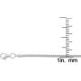 925 Italian Sterling Silver 1mm - 5.5mm Solid Franco Chain, FREE Microfiber Cloth, Rhodium Plated Square Box Link Necklace, Bracelet & Anklet, Giorgio Bergamo