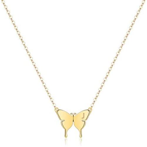 MONOOC Dainty Initial Butterfly Necklace, 14K Gold/Silver/Rose Gold Plated Butterfly Choker Pendant Necklaces Initial Letter Necklace Minimalist Butterfly Charm Necklace Jewelry Gifts for Women Girls