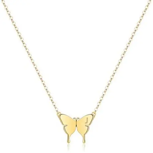 MONOOC Dainty Initial Butterfly Necklace, 14K Gold/Silver/Rose Gold Plated Butterfly Choker Pendant Necklaces Initial Letter Necklace Minimalist Butterfly Charm Necklace Jewelry Gifts for Women Girls