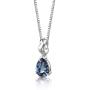 Simulated Alexandrite Pendant Necklace Sterling Silver Pear Shape