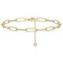 IEFSHINY Gold Paperclip Link Chain Necklace Bracelet Anklet, 14K Gold Plated Dainty Oval Link Chain Necklace Bracelet Anklet Paperclip Chain Gold Jewelry for Women Girls