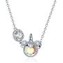 AOBOCO Aurora Unicorn Sterling Silver Unicorn Necklace Embellished with Crystals from Austria, 18'' + 2'' O-chain, Anniversary Birthday Unicorn Jewelry Gifts for Women Daughter Girlfriend Wife Niece
