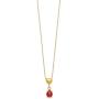 Solid 14k Yellow Gold 15.5in Enameled Ladybug and Heart Necklace Chain
