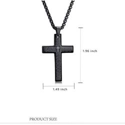 Rnivida Mens Stainless Steel Cross Necklace with Lords Prayer Inscription, Cross Pendant Necklace