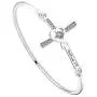 BEKECH Christian Cross Bracelet Engraved Bible Verse Joshua 1:9 Crystal Cross Bangle Bracelet Religious Jewelry Gift for Women Girls BEKECH Christian Cross Bracelet Engraved Bible Verse Joshua 1:9 Crystal Cross Bangle Bracelet Religious Jewelry Gift for Women Girls