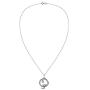 AeraVida Edgy Serpent Coiled Snake .925 Sterling Silver Pendant Necklace