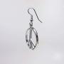 Hippie Peace Sign Dangle Earrings Polished Silver Finish Pewter