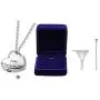GISUNYE Cremation Urn Necklace for Ashes Urn Jewelry,Forever in My Heart Carved Locket Stainless Steel Keepsake Waterproof Memorial Pendant for mom & dad with Filling Kit (Love)…