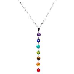 Jewelry Yoga 7 Chakra Necklace with Stones – Mala Y-Shaped Chain Necklaces - Reiki Chakra Healing Energy Beads - Protection, Energy, Healing …