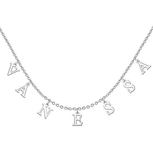 YSAHan Personalized Name Necklace Customize Dainty Letter Charm Nameplate Jewelry Gift for Women