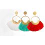 Yaluvme Tassel Earrings for Women Fashion Fall Earrings - Colorful Layered Long Thread Ball Dangle Earings - Tiered Drop Earrings for Women Valentine Birthday Party Halloween Earings