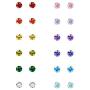 FIBO STEEL 12 Pairs CZ Stud Earrings for Women Birthstone Piercing Earring for Tragus Cartilage 3-8MM