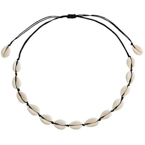 HOZEN Natural Shell Choker Necklace Handmade Adjustable Seashell Beads Beach Cord Necklace Bohemian Boho Hawaiian Jewelry for Women Girls