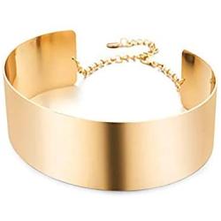W WOOGGE Women Collar Necklace Choker 18K Gold Silver Chunky Chain Necklace for Girls Costume Cosplay Halloween Party