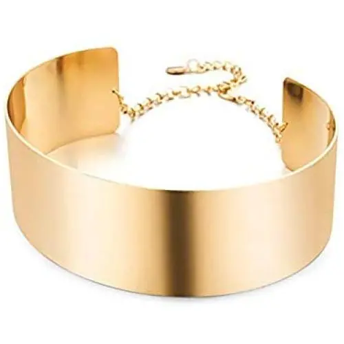 W WOOGGE Women Collar Necklace Choker 18K Gold Silver Chunky Chain Necklace for Girls Costume Cosplay Halloween Party W WOOGGE Women Collar Necklace Choker 18K Gold Silver Chunky Chain Necklace for Girls Costume Cosplay Halloween Party