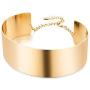 W WOOGGE Women Collar Necklace Choker 18K Gold Silver Chunky Chain Necklace for Girls Costume Cosplay Halloween Party