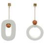 Wood Circle Dangle Drop Earrings Geometric Wooden Bead Square Hoop Earrings for Women Girls Jewelry