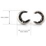 LAONATO Crescent Moon and Black CZ Earrings