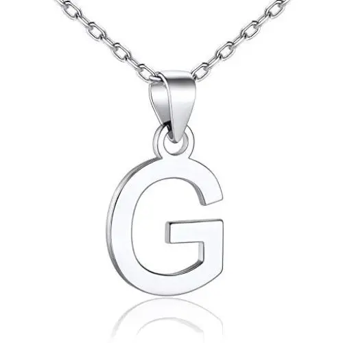 SILVERCUTE 925 Sterling Silver 26 Letters Pendant Cute Choker Chain with Monogram Charm Tiny Initial Necklace for Women Girls, Polished or CZ Style, with Gift Box SILVERCUTE 925 Sterling Silver 26 Letters Pendant Cute Choker Chain with Monogram Charm Tiny Initial Necklace for Women Girls, Polished or CZ Style, with Gift Box