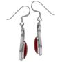 Silvershake 11X9mm Created Oval Shape Red Coral 925 Sterling Silver Casual Dangle Hook Earrings