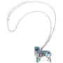 WEVENI Enamel Alloy Australian Shepherd Dog Necklace Pendant Pet Jewelry Gifts for Women Girls Ladies