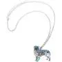 WEVENI Enamel Alloy Australian Shepherd Dog Necklace Pendant Pet Jewelry Gifts for Women Girls Ladies