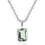 Orchid Jewelry 925 Sterling Silver Chain Pendant For Women 5.00 Ct Green Amethyst Cushion Gemstone Pendants February Birthstone Necklace Healing Crystal Anniversary Birthday Gift For Wife
