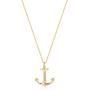 VACRONA Gold Anchor Necklace 14K Gold Plated Over Brass Long Chain Pendant Dainty Jewelry Women Gift for Her