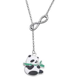 AKTAP Panda Necklace Panda Lover Gifts Infinity Y Necklace Cute Animal Panda Bear Jewelry for Mothers Day Birthday Gift BFF Jewelry